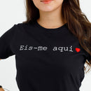 Camiseta Feminina Preta Eis-me aqui