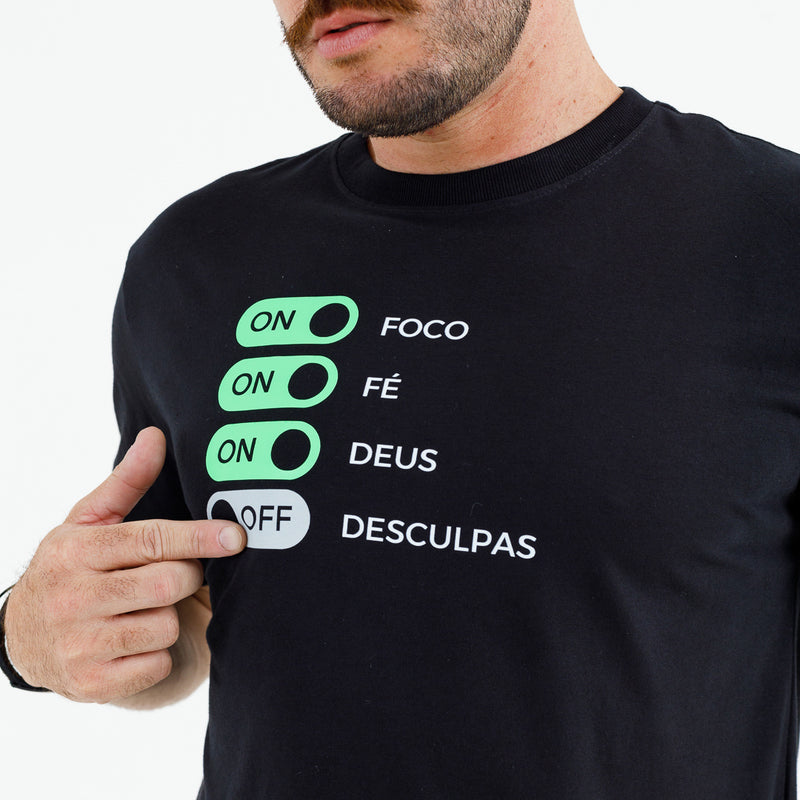 Camiseta Masculina Preta On Off