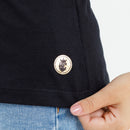 Camiseta Feminina Preta Batimento Coração Dourado