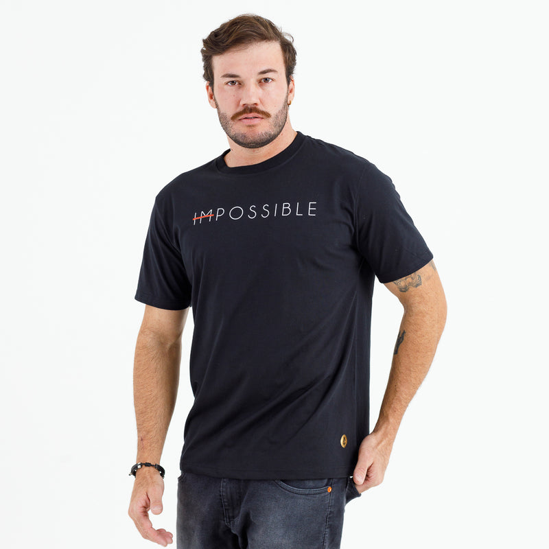 Camiseta Masculina Preta Impossible