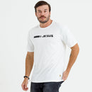 Camiseta Masculina Off White Aplique Direção Jesus