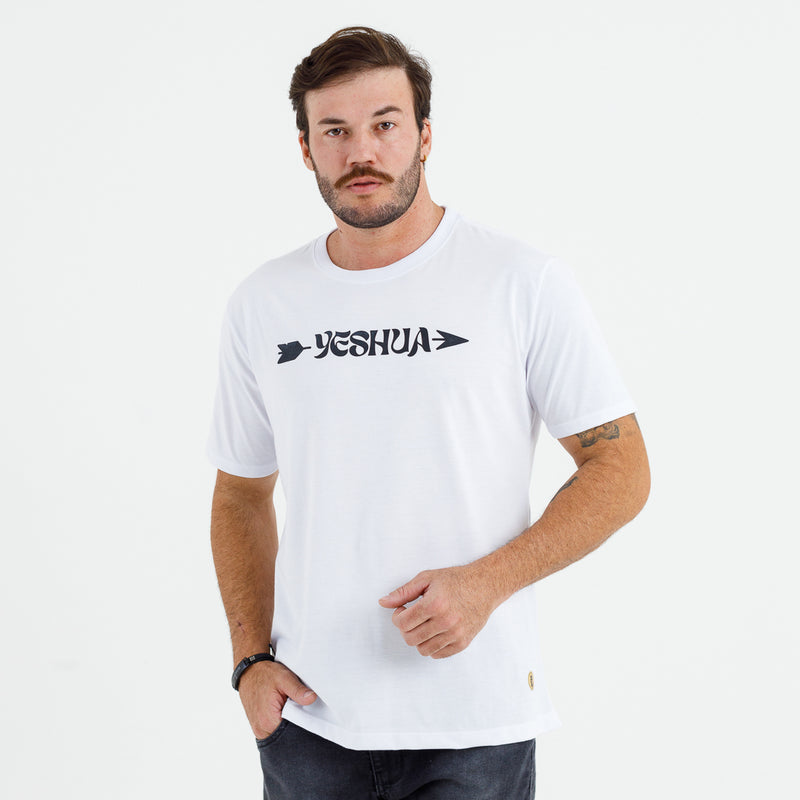 Camiseta Masculina Branca Yeshua Flecha