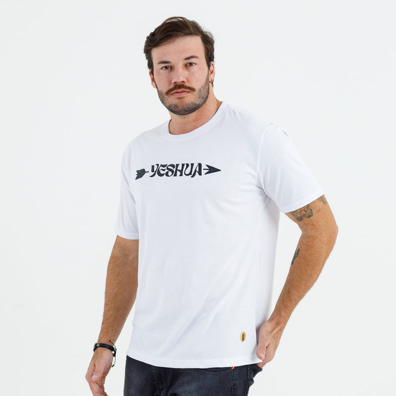 Camiseta Masculina Branca Yeshua Flecha