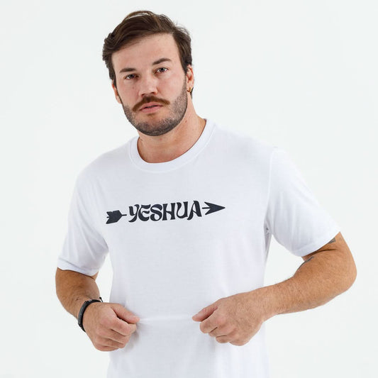 Camiseta Masculina Branca Yeshua Flecha