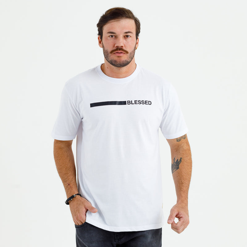 Camiseta Masculina Branca Blessed