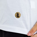 Camiseta Feminina Branca Coração Paz Amor Dourado