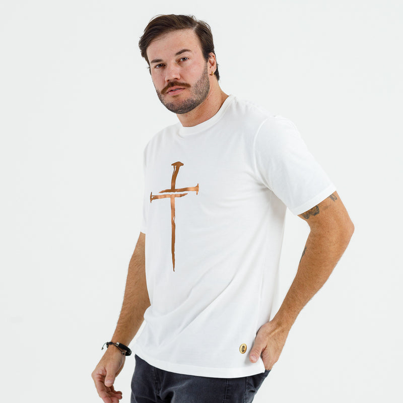 Camiseta Masculina Off White Cruz e Prego