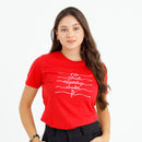 Camiseta Feminina Vermelha Paz Saúde Esperança Coroa