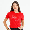 Camiseta Feminina Vermelha Paz Saúde Esperança Coroa