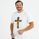 Camiseta Masculina Off White Cruz Leão Dourado