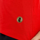 Camiseta Feminina Vermelha Coração Paz Amor Dourado