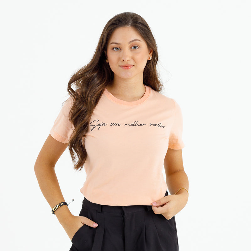 Camiseta Feminina Salmão Seja sua melhor versão