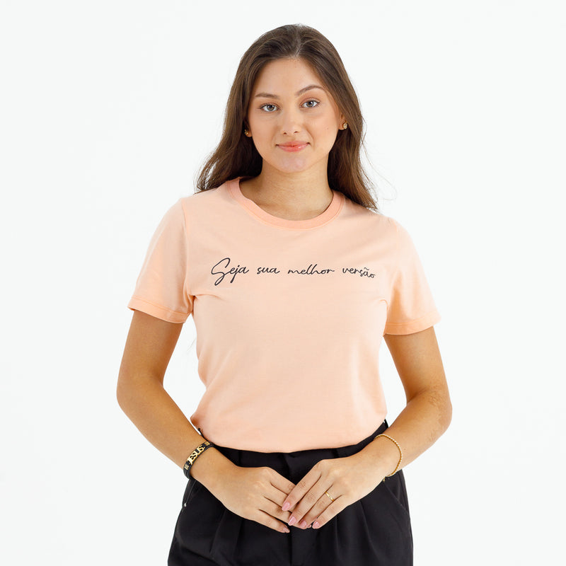 Camiseta Feminina Salmão Seja sua melhor versão