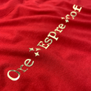 Camiseta Feminina Vermelha Ore Espere Confie Dourado