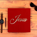 Camiseta Masculina Vermelha Jesus Dourado
