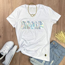 Camiseta Feminina Branca Atitude Holográfico