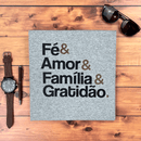 Camiseta Masculina Cinza Fé & Amor