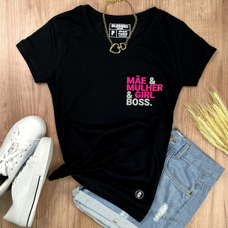 Camiseta Feminina Preta Girl Boss