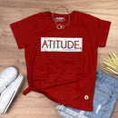 Camiseta Feminina Vermelha Atitude Holográfico
