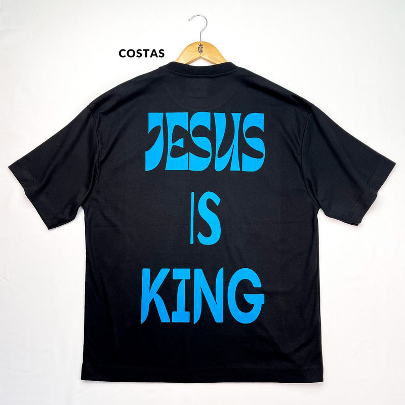 Oversized Preta Full Jesus Is King Azul