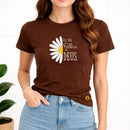 Camiseta Feminina  Marrom Flor Eu Sou Filha De Deus 