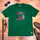 Camiseta Masculina Verde Merry Christmas Árvore