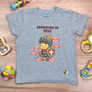 T-Shirt Infantil Cinza Armadura De Deus