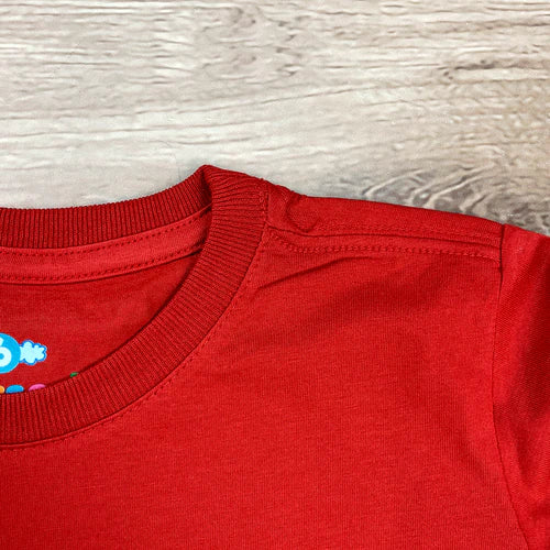 T-Shirt Infantil Vermelha Aplique Kids For Christ