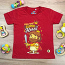 T-Shirt Infantil Vermelha Meu Real Super Herói
