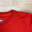 T-Shirt Infantil Vermelha Paz Coração Dourado