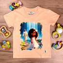 T-Shirt Infantil Salmão Menina Jesus