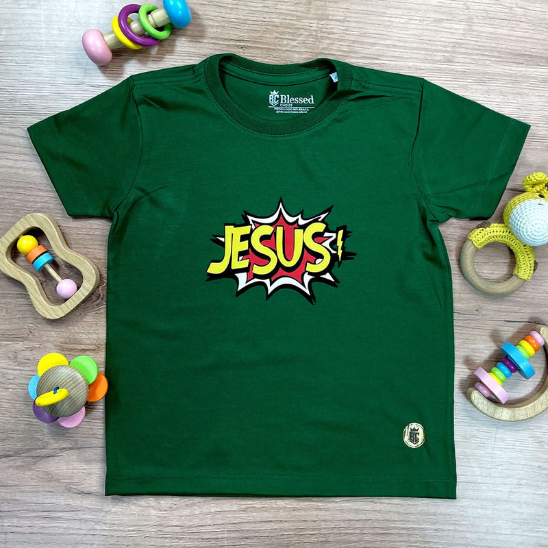 T-Shirt Infantil Verde Boom Jesus