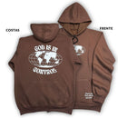 Moletom Canguru Com Capuz Marrom God Is In Control