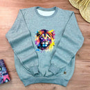 Moletom Cinza Leão Colorido