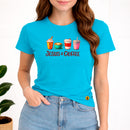 Camiseta Feminina Turquesa Jesus & Coffee