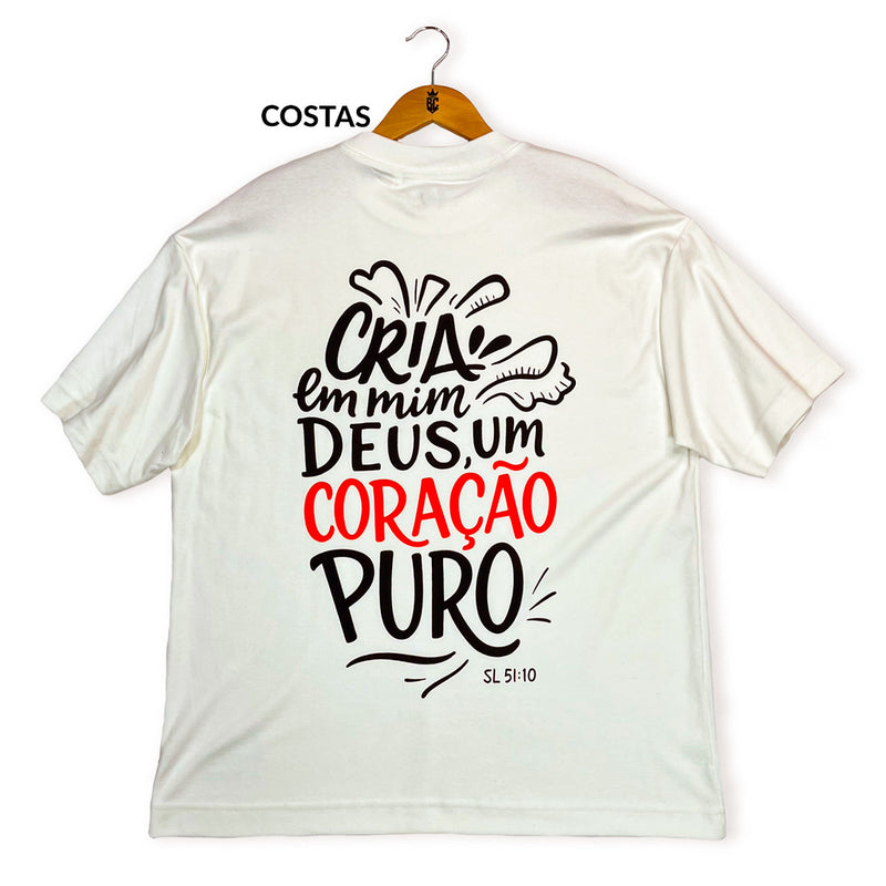 Oversized Off White Full Cria Em Mim Deus Um Coração Puro