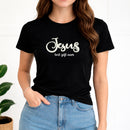 Camiseta Feminina Preta Jesus Best Gift Ever Veludo