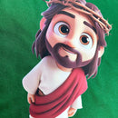 T-Shirt Infantil Verde Jesus Desenho