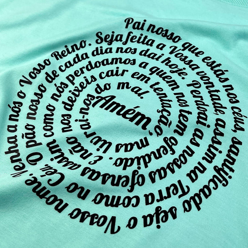 Camiseta Feminina Verde Menta Oração Pai Nosso