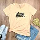 Camiseta Feminina Salmão Aplique Faith
