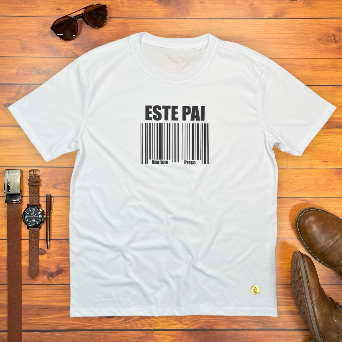 Camiseta Masculina Branca Este Pai Não Tem Preço