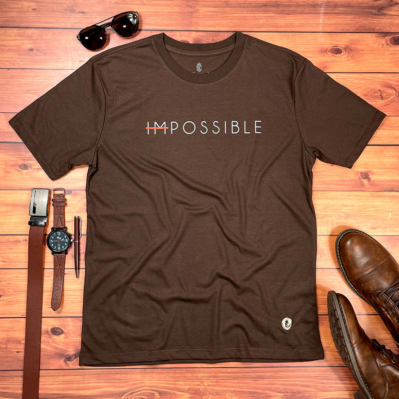 Camiseta Masculina Marrom Impossible