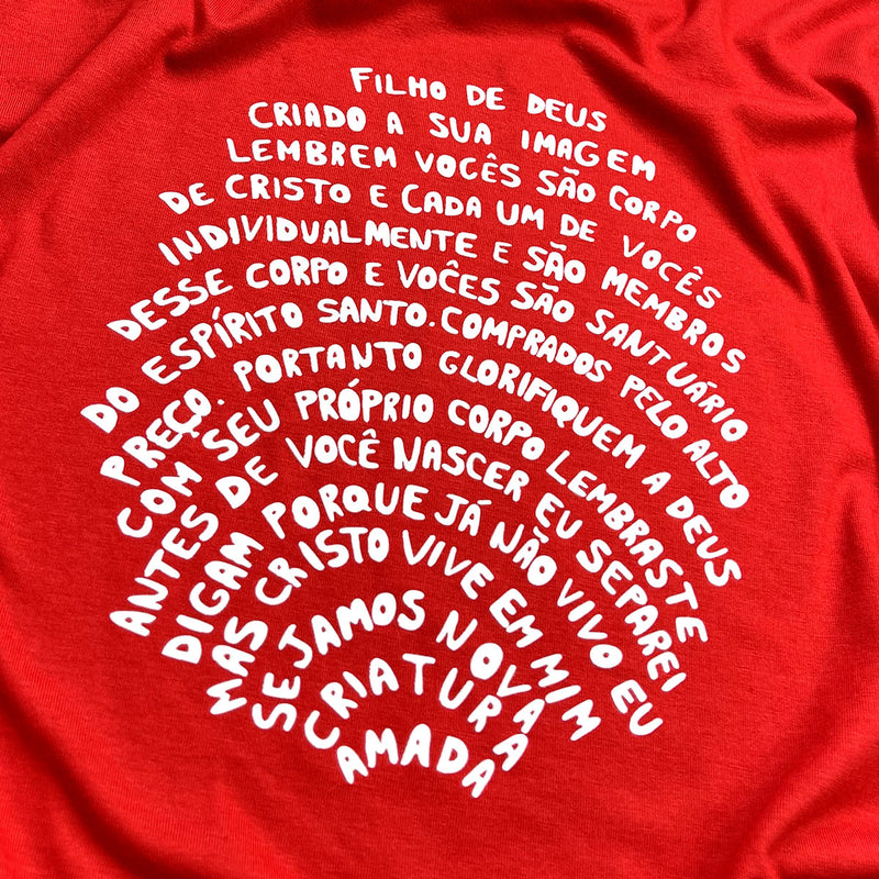 Camiseta Masculina Vermelha Digital Filho De Deus