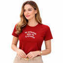 Camiseta Feminina Vermelha Te Orienta Que tu é Crente