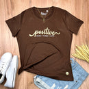 Camiseta Feminina Marrom Positive