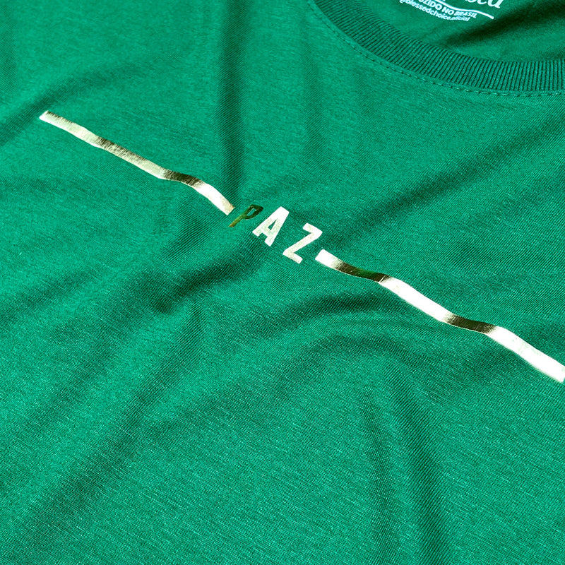 Camiseta Feminina Verde Paz Listra