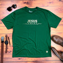 Camiseta Masculina Verde Jesus Nasceu Dourado
