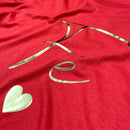 Camiseta Masculina Vermelha Fé Coração Dourado