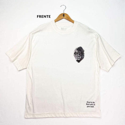 Oversized Off White Full Leão Cruz Cinza