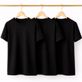 Kit 3 Camisetas Masculina Lisa Preta